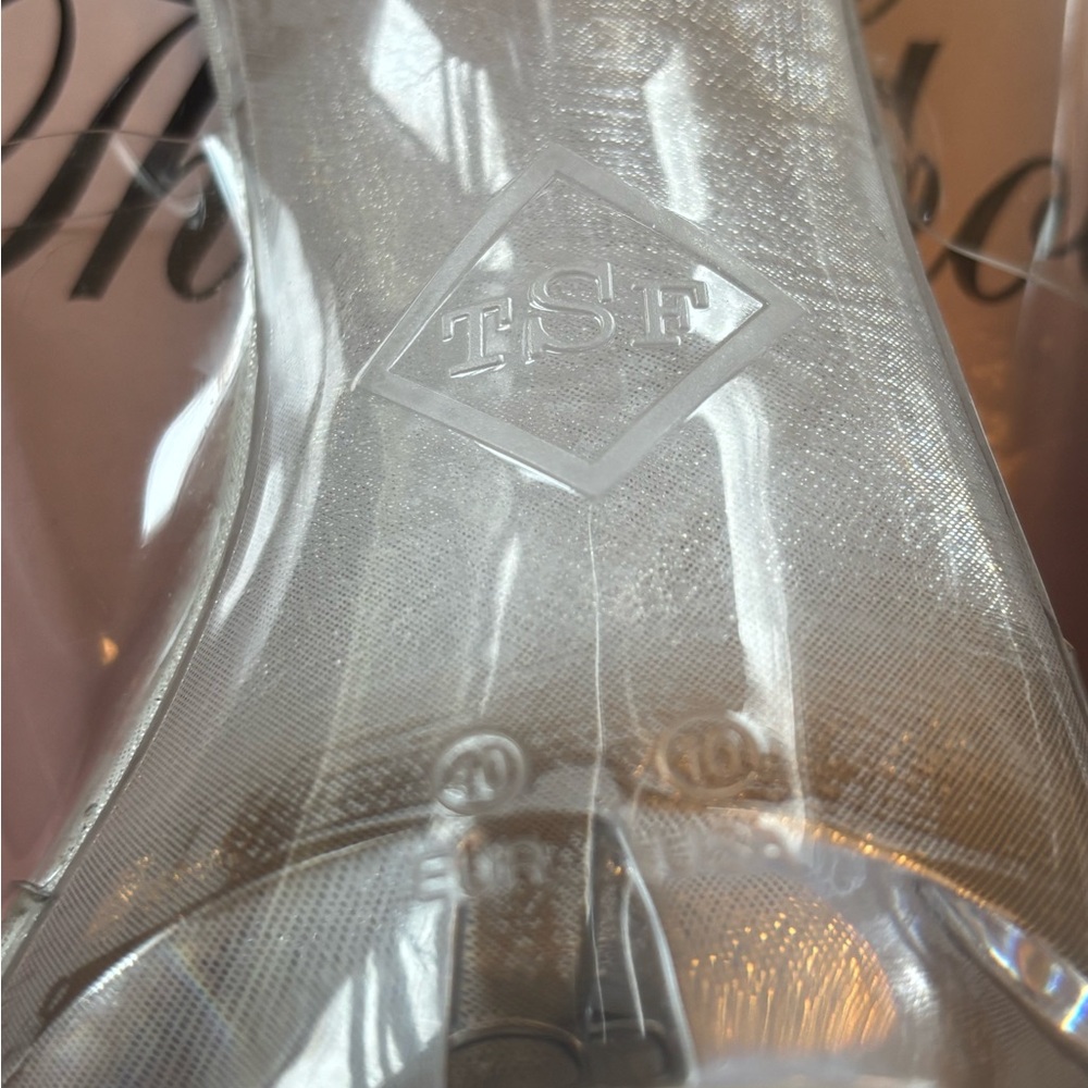 Nude Clear Platform Mule Heels - Picture 4 of 7